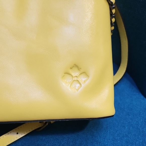 Patricia Nash Ledra Bucket Crossbody Bright Yellow Leather - Picture 10 of 12